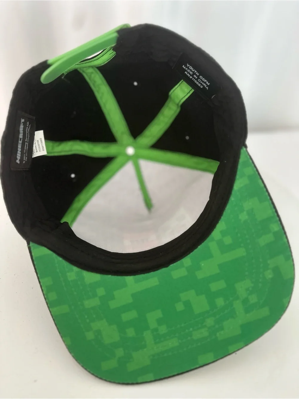 Minecraft BOOM TNT Creeper Youth Snapback Hat Black Green Adjustable (1435)